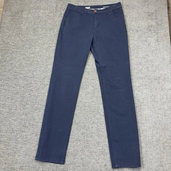 Mugsy Jeans Pants Morgans Mens 31x34 Navy Blue Straight Stretch Chinos K4PNNV - Picture 2 of 11